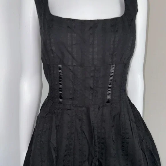 Commense Sleeveless Mini‎ Dress Corset Style Square Neck Party Cocktail Black L - Picture 9 of 15